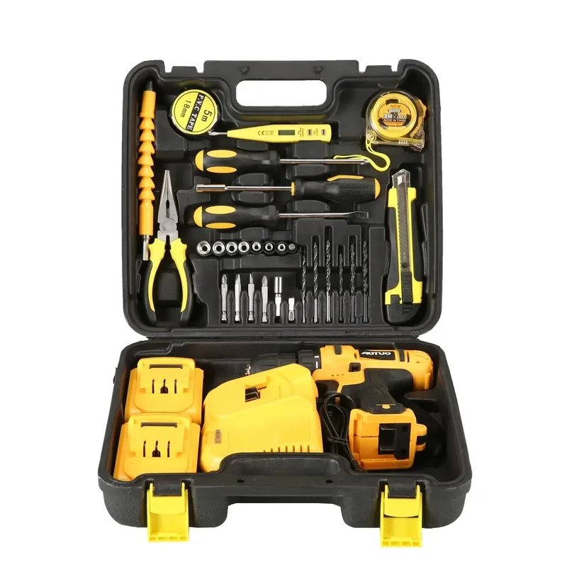 21V Power Tool Set Portable Cordless Impact Drill Wireless Li-ion Battery Power Screw Drivers Electric Torque Screwdriver Kits