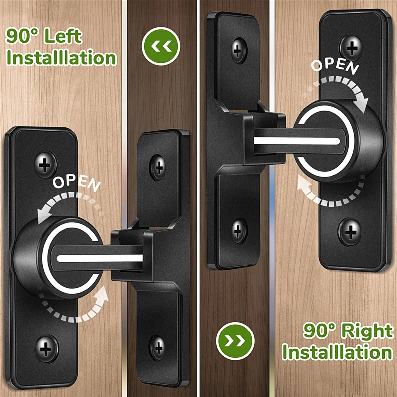 AED5-Barn Door Lock Hardware, 90 Degree Heavy Duty Gate Latches Flip Latch Safety Door Bolt Latch Lock