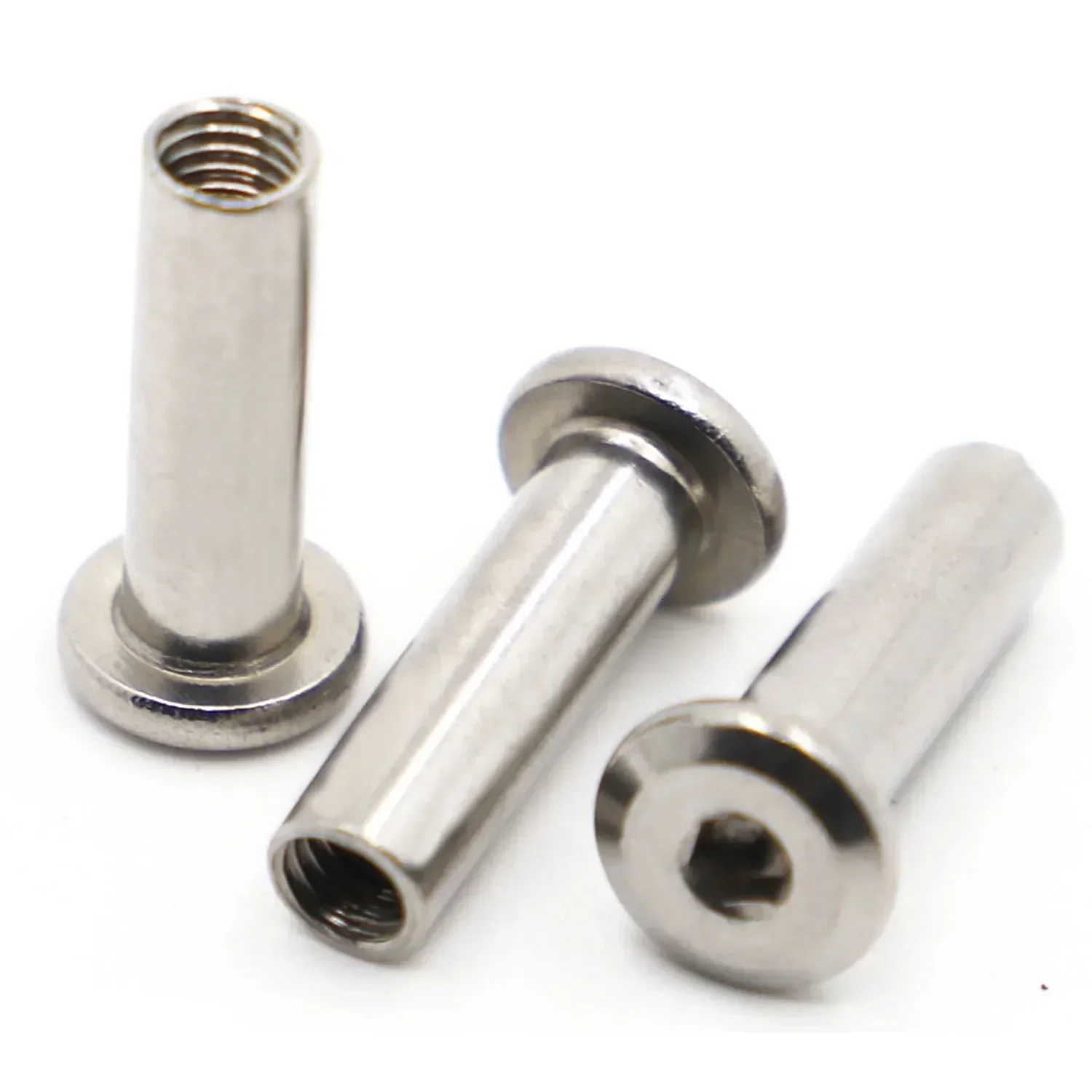 L=6-50mm M3 M4 M5 M6 M8 M10 304 Stainless Steel Hex Hexagon Socket Head Furniture Rivet Connector Insert Joint Sleeve Nut