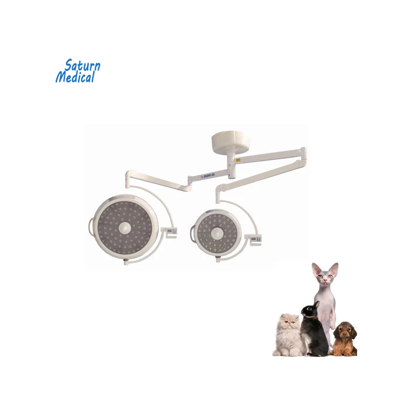 Best Medical Ceiling Double Head Shadowless LED Veterinary Surgical Operating Lamp For Dog Saturn Brand Vet Operation Pet Clinic