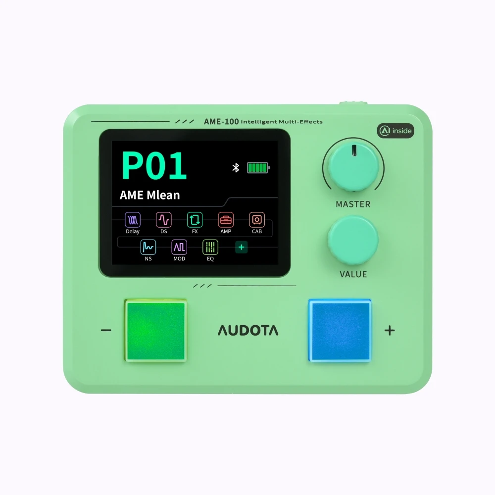 AUDOTA  AME-100 AI Intelligent Guitar Multi-Effects Pedal Processor with 9 Effect Modules 147 Effect Models 55 Amp Simulations