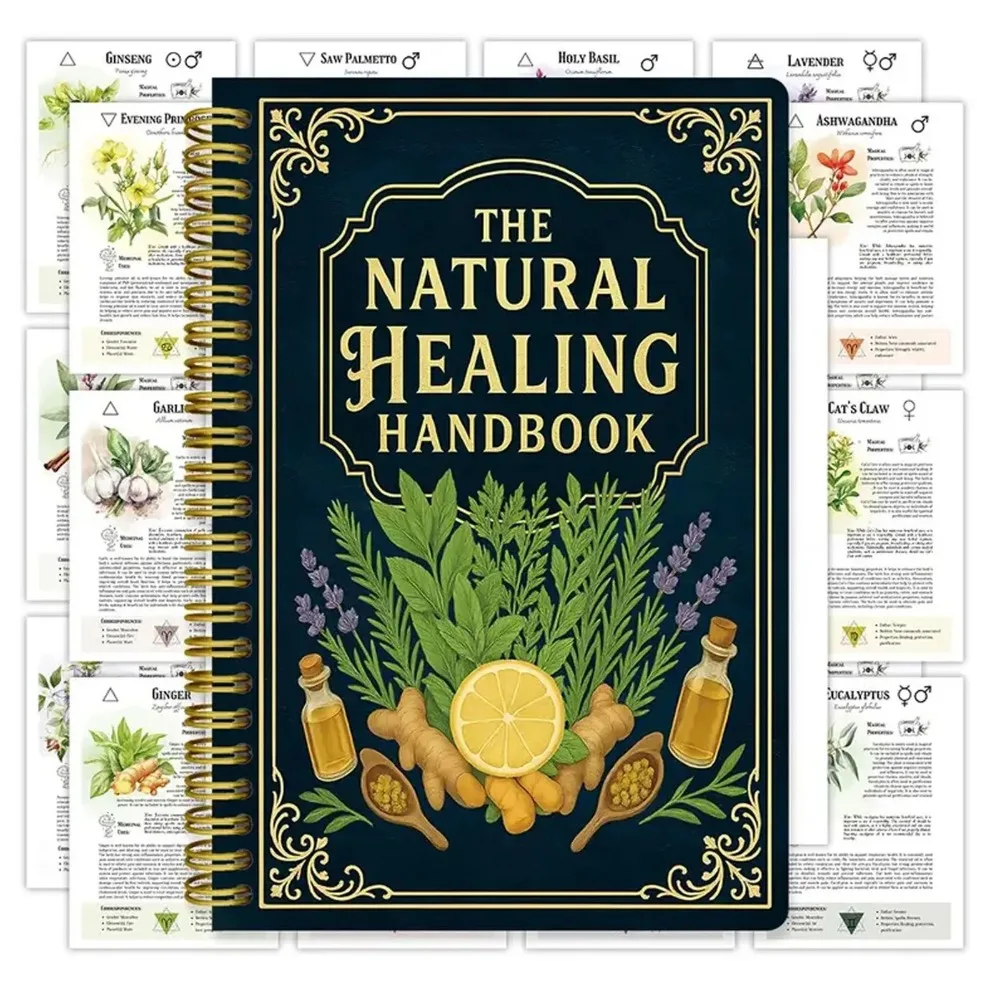Natural Healing Guide Spiral Bound Herbal Book with Step-by-Step Recipes for Heart Health Blood Pressure and Focus Enhancement - Image 5