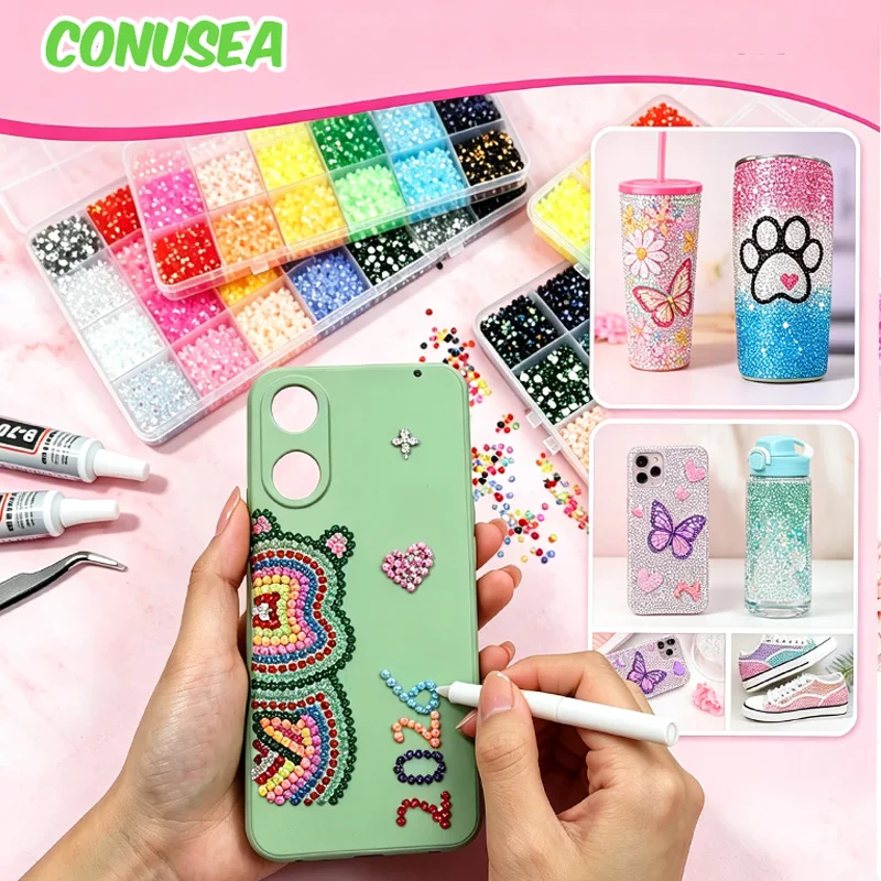 Multicolor 3mm Resin Flat Drill Nail Paste Beads Jelly Rhinestones Flat Bottomed Sparkling Gemstones for Phone Case Cup Diy Toys