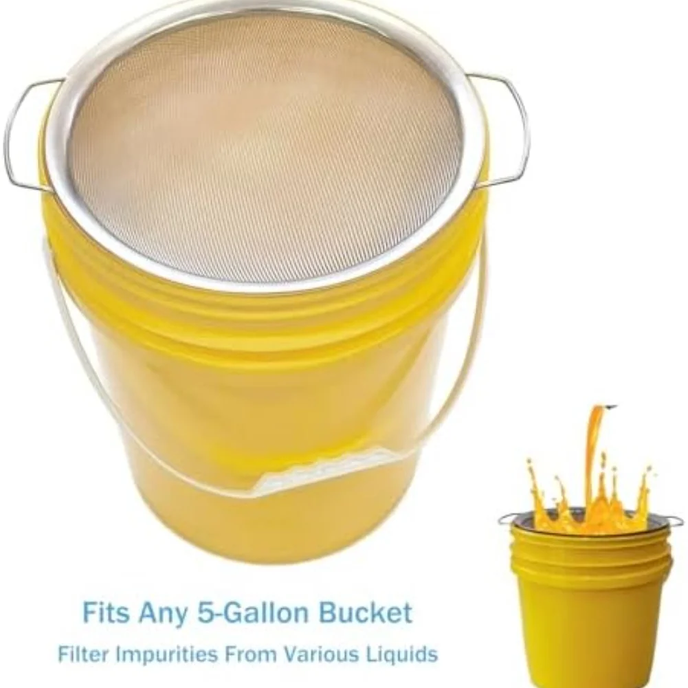 

Ведро-фильтр из нержавеющей стали, сетка 60 меш для 5-галовых ведер, подходит для краски, глазури, пасты, биозеля и фильтрации жидкости