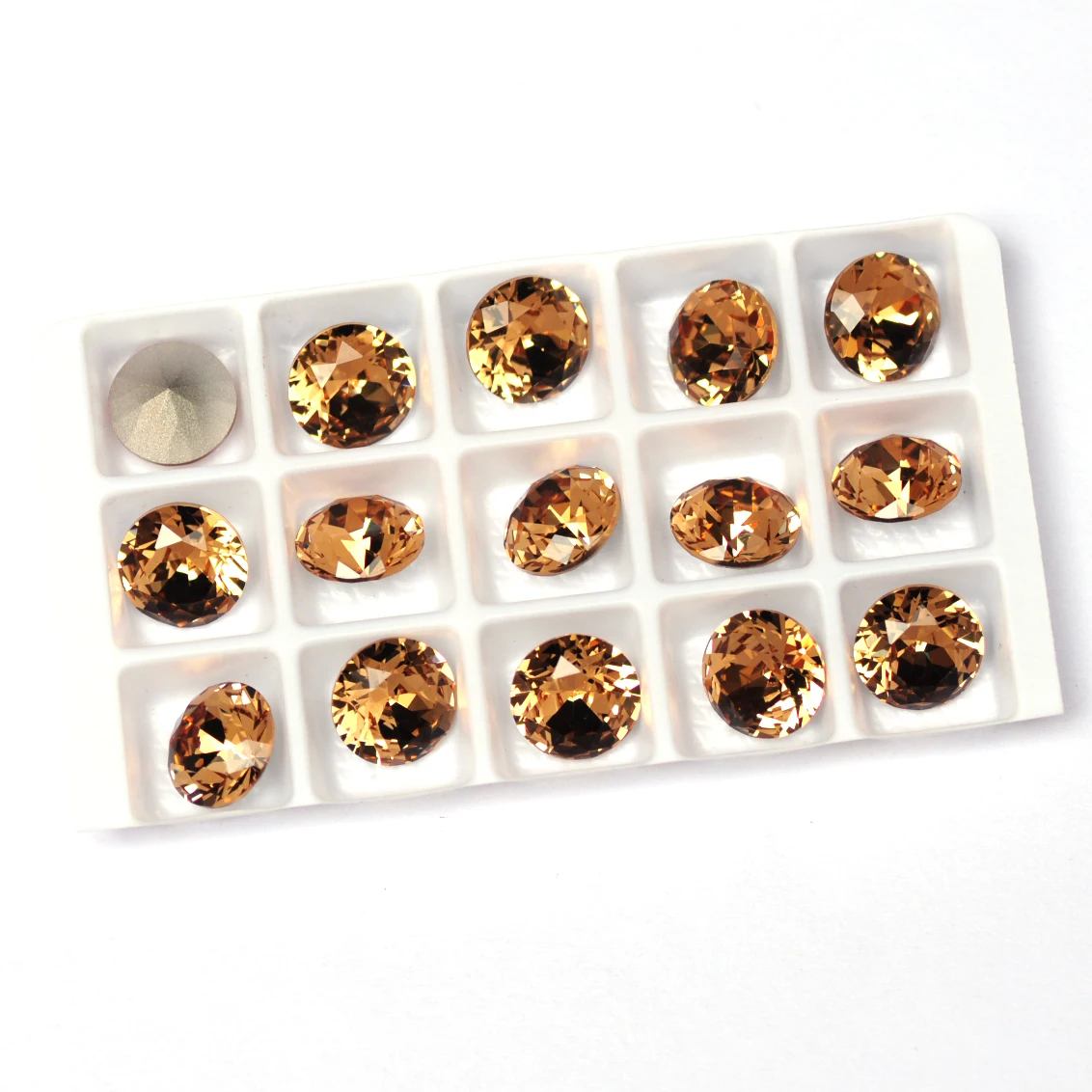 

High Quality Light Colorado Topaz Nails Rhinestone Brilliant Cut Shape Pointback Crystal Stone for 3D Nail Art Gems