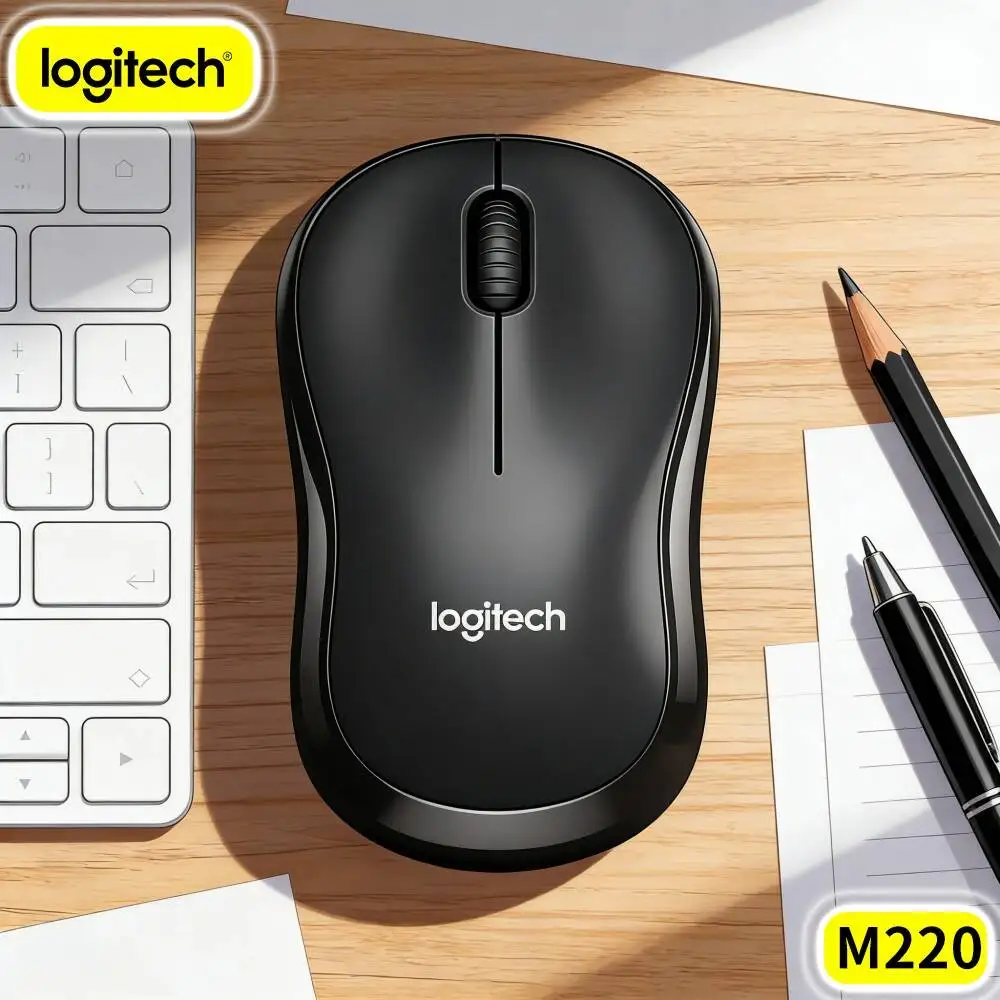 Logitech M220 2.4G Ergonomic Noiseless Mouse Long‑Lasting Battery 10M Range For Windows Mac Desktop Laptop Office Work