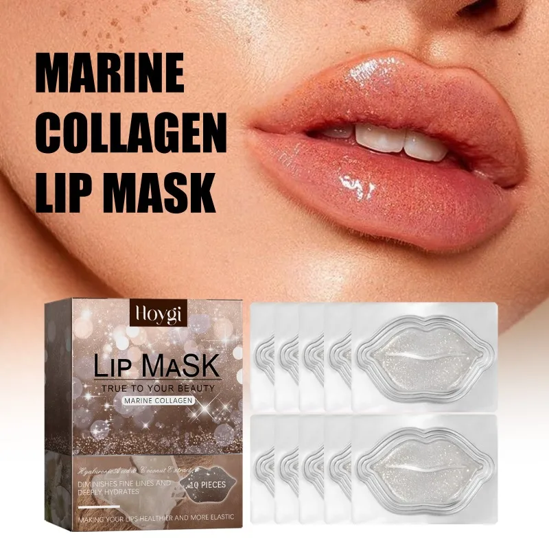 Marine Collagen Lip Mask Anti Wrinkle Moisture Fruits Essence Firming Moisturizing Labial Gel Patch Beauty Lips Pad Patches