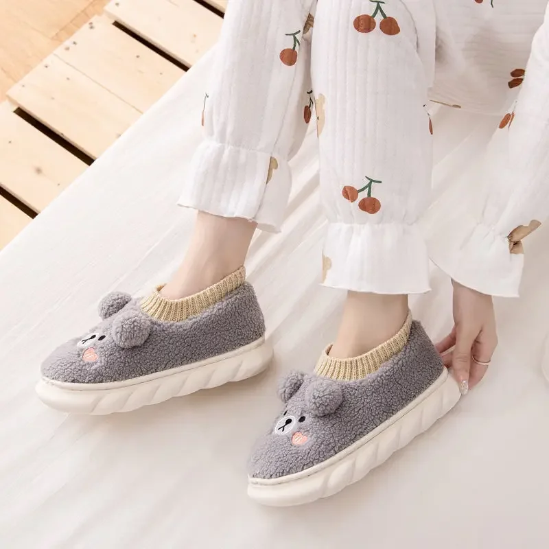 

​Cute Cartoon Cotton Flat Slippers for Pregnant Women Spring Autumn Winter Postpartum Swollen Feet Maternity Shoes​