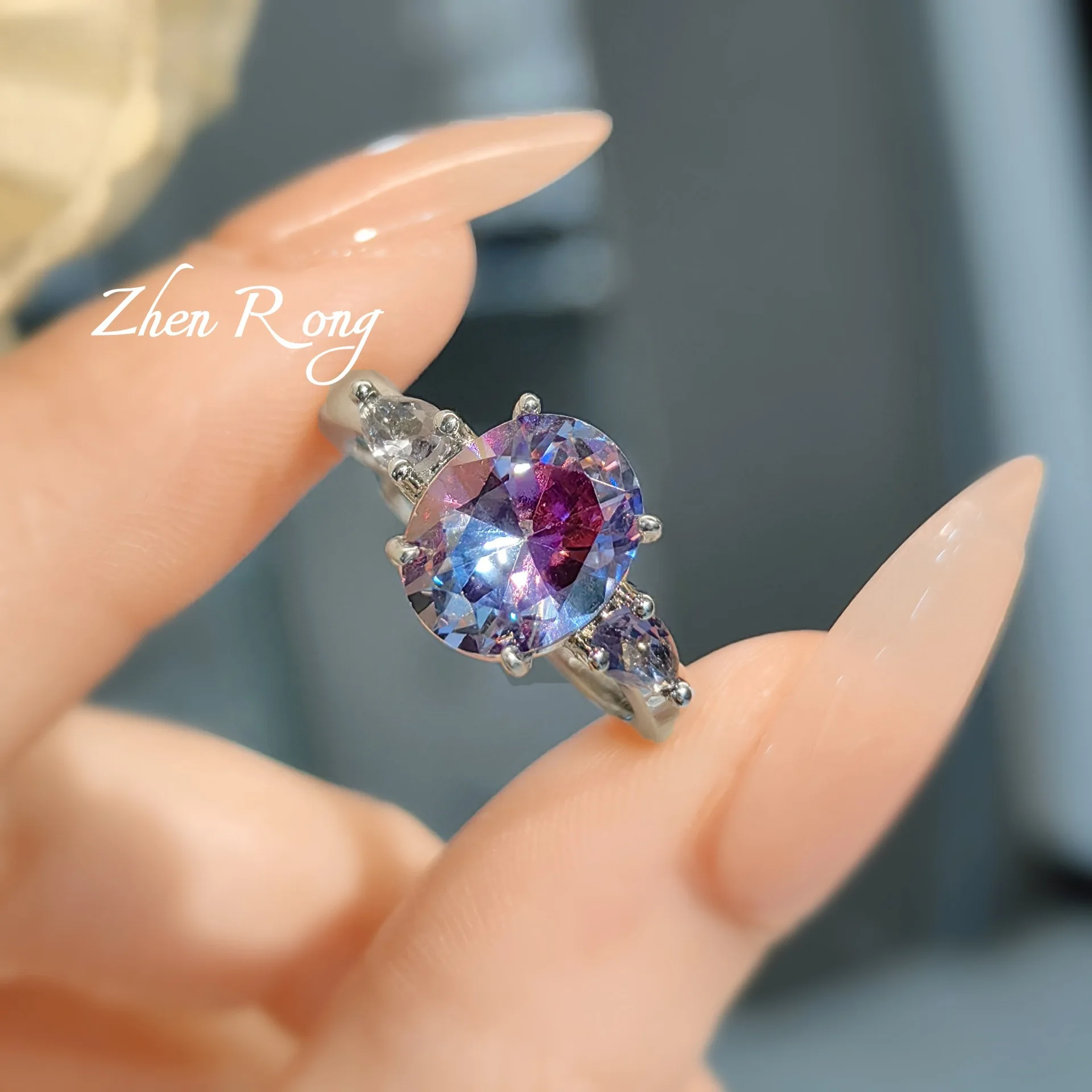 Luxurious Crystal AAA Zircon Necklace, Earrings & Open Ring Set, Women's Engagement