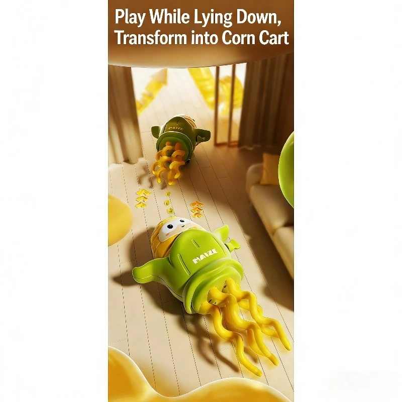 Baby Dancing Corn Toy, Winding and Twisting Toy, Corn Fun and Creative Game with Wheels, Movable Puzzle Early Education Toy