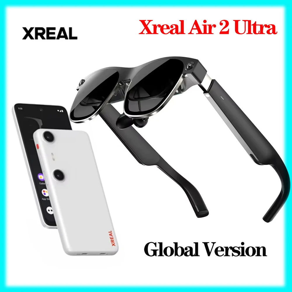 Очки Xreal Air 2 Ultra AR с пространственным вычислением 6DoF Smart AR Очки 6 DoF 52 ° Fov 4K 3D HD 385-дюймовый космический гигантский экран для кинотеатра