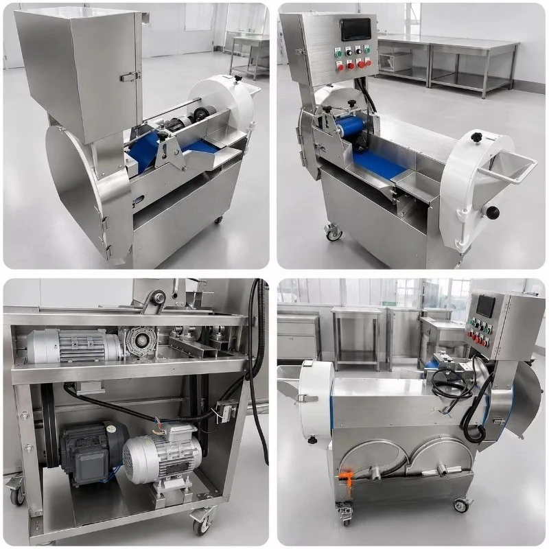 Vegetable Processing Machine Commercial Dual Head Continuous Cutter System for Central Kitchen High Efficiency Production Use
