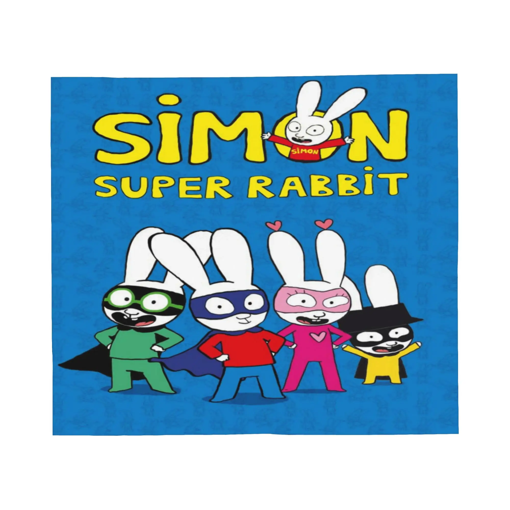 Simon Super Rabbit Print Blanket For Men Women Warm Cozy Fluffy  Throw Blankets for Couch 50x60 Inches Multi-size