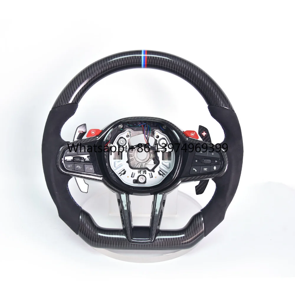 Suitable for BMW F10 Model Modification Forging Carbon Fiber Steering Wheel Assembly Suede Perforated Leather Customized Upgrade