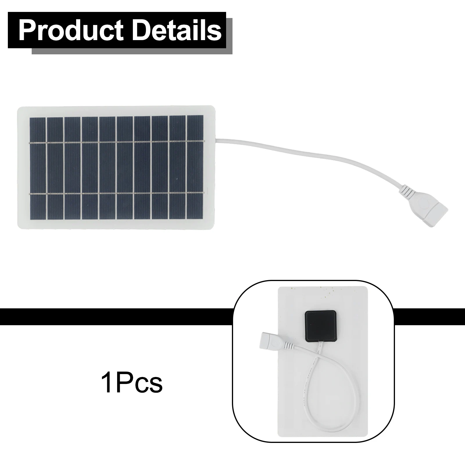 5V Solar Charger Solar Panel Charger Efficient Charging Lightweight Polysilicon Material Space-saving Compact Size