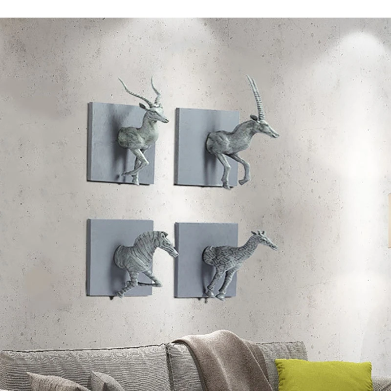 Antelope Giraffe Stereoscopic Wall Decoration Ornaments Room Aesthetics Decor Animal Pendants Background Display