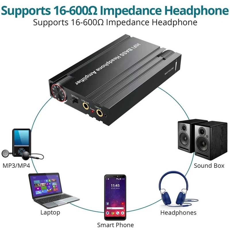 Amplificador de auriculares Hifi BASS amplificador de auriculares portátil de 3,5 Mm amplificador de auriculares amplificador de auriculares