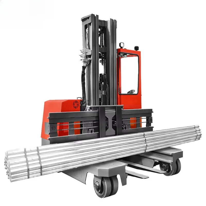 Heavy Duty Seated Wide Body Multi-Directional Forklift, Electric 4 Way Side Loader For Long Material Handling