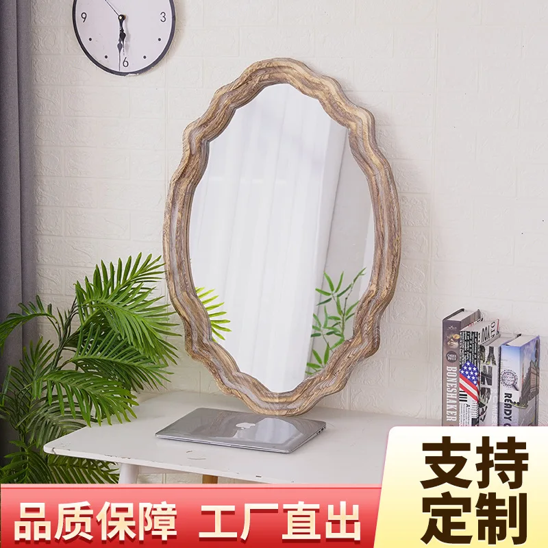European Elegant Makeup  Solid Wood Makeup Mirror Decorative Mirror Bathroom Mirror Customization