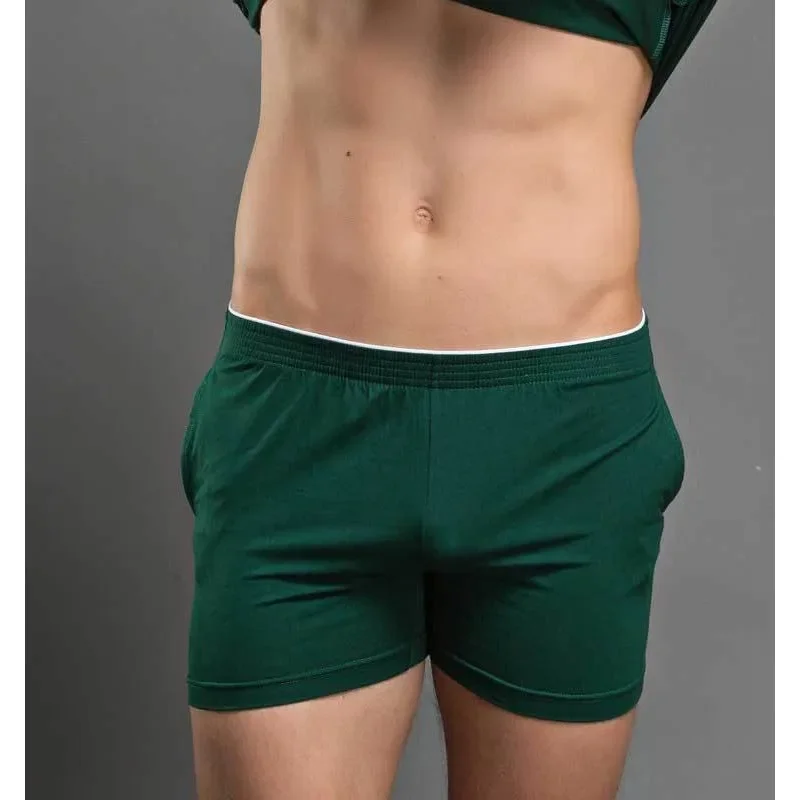 Solid color simple and fashionable men's modal shorts comfortable home pants pajama pants home solid color D6550