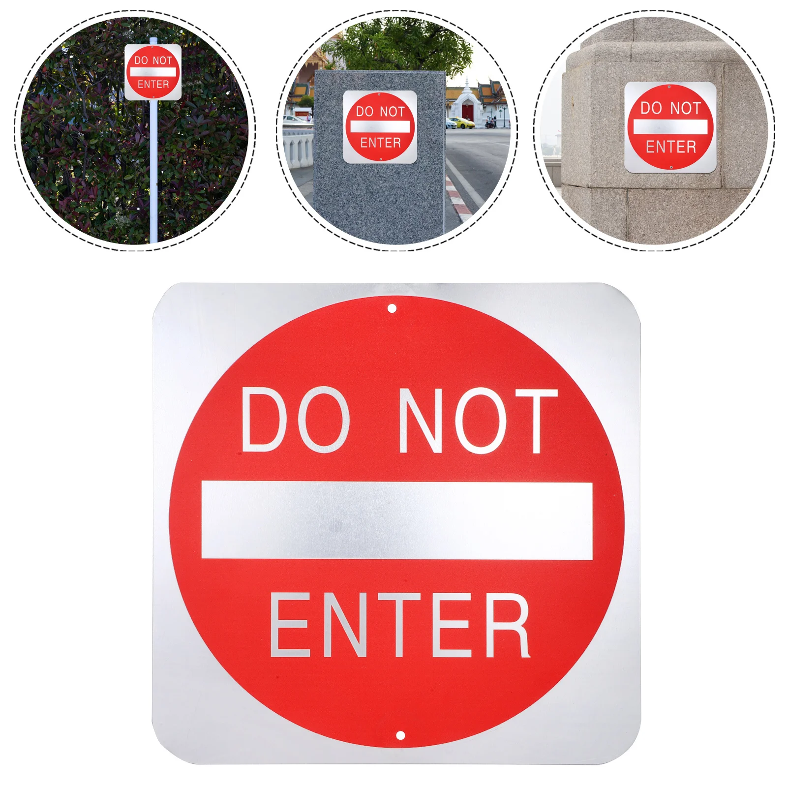 Do Not Enter Warning Sign Aluminum Alloy Rust-Proof High Visibility Safety Sign for Construction Warehouse Outdoor Indoor Metal
