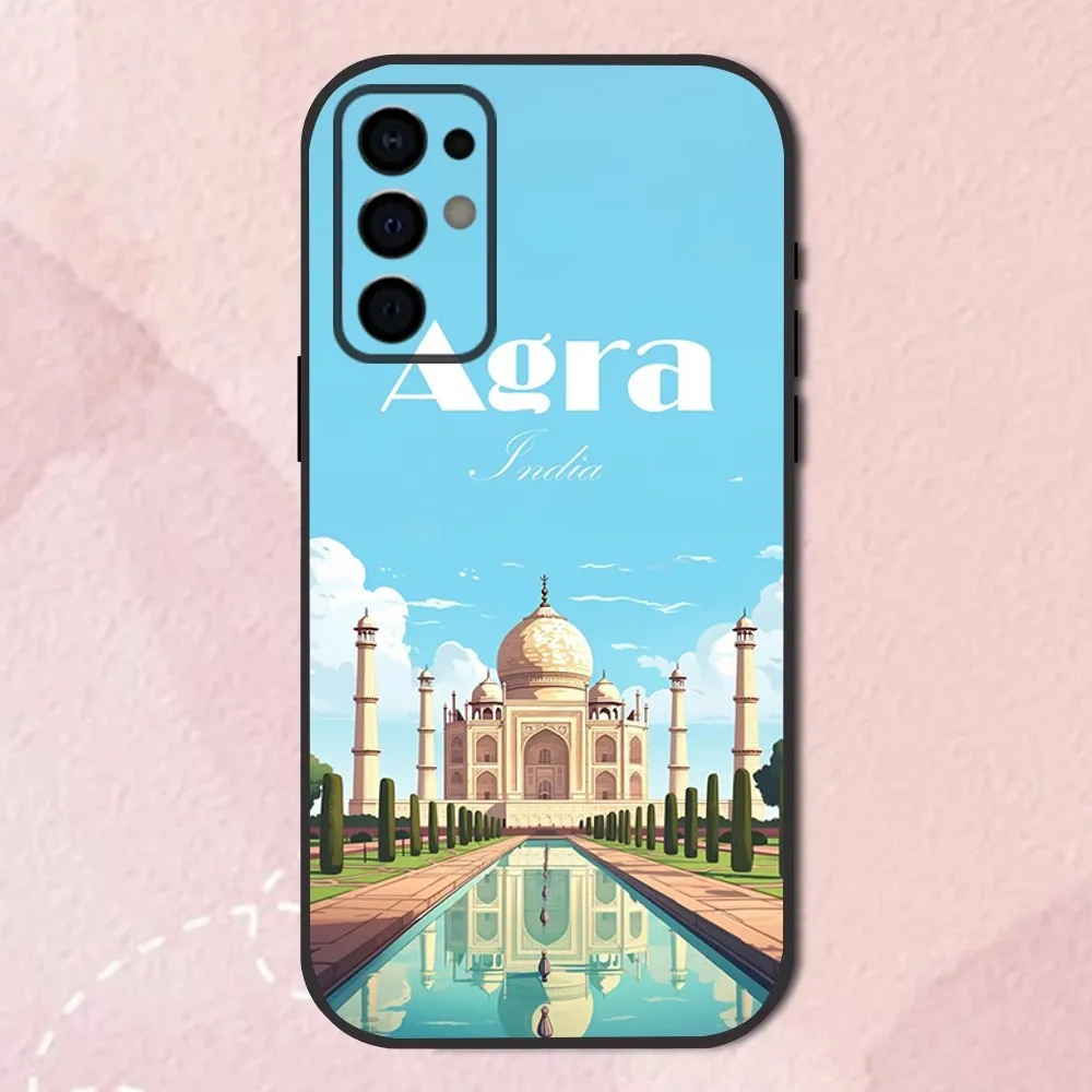 Taj Mahal India Tourist Attractions Phone Case For Samsung S24,S21,S22,S23,S30,Ultra,S20,Plus,Fe,Lite,Note,10,9,5G Black  Shell