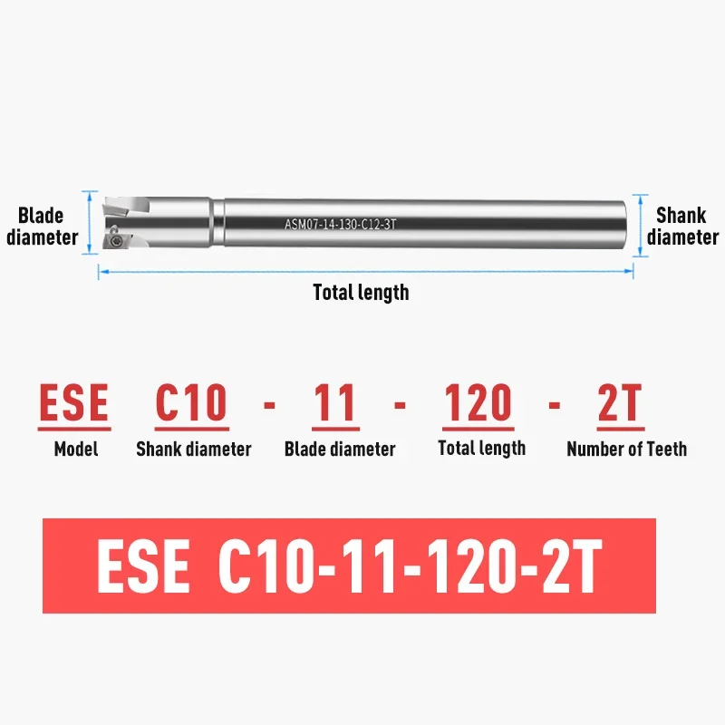 RL CNC Milling Cutter Bar ASM07 Small Diameter Milling Cutter 8 9 10 12 16 17 Indexable Endmill Cutter ESE07