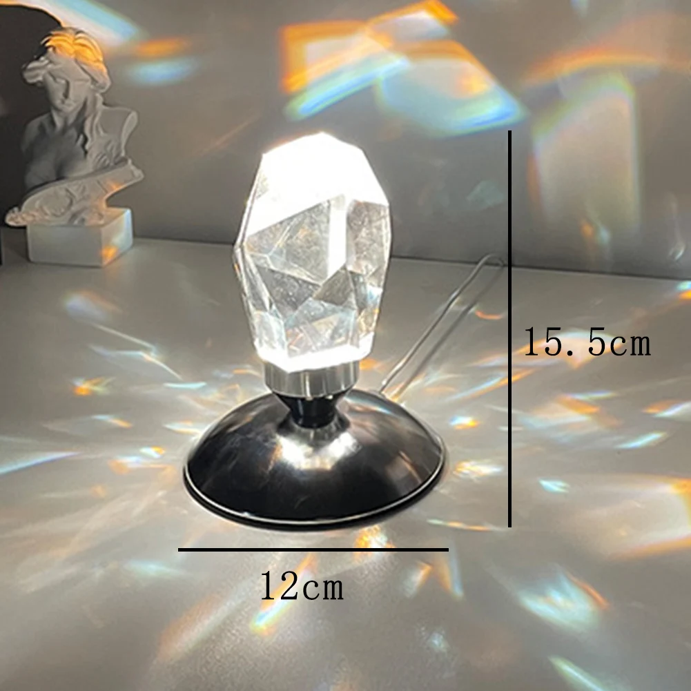 Luz da noite de cristal sombras diamante candeeiro mesa com controle remoto lâmpada cabeceira luz romântico projetor atmosfera luxo presente