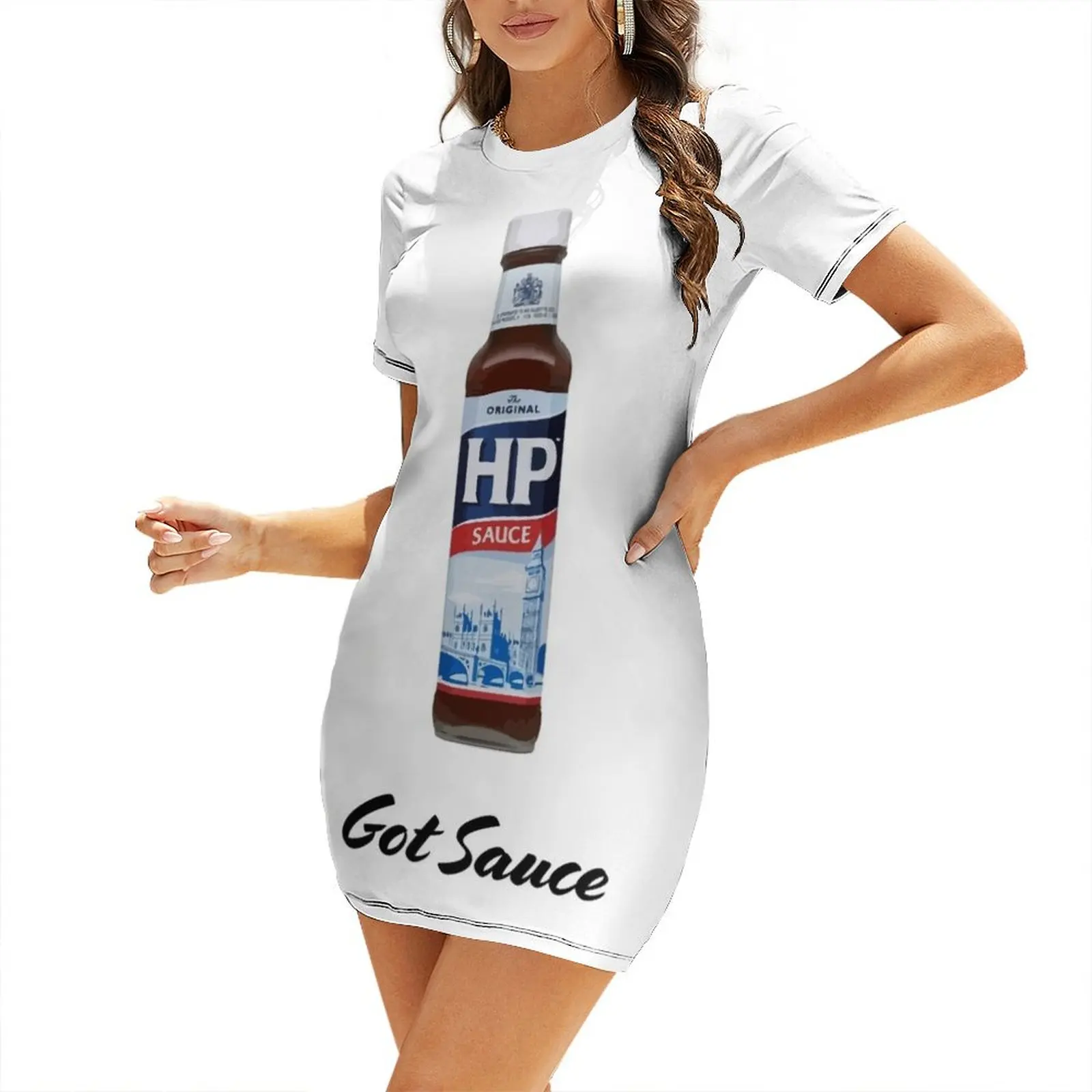 

Got Sauce HP Sauce Brown Sauce Short Sleeved Dress loose summer dress Prom gown women long dresses Dress