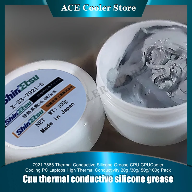 

Shin-Etsu 7921 7868 Grey Thermal Paste For CPU GPU Computer Notebook Cooling Conductive Silicone Grease Non-conductive 20g 50g