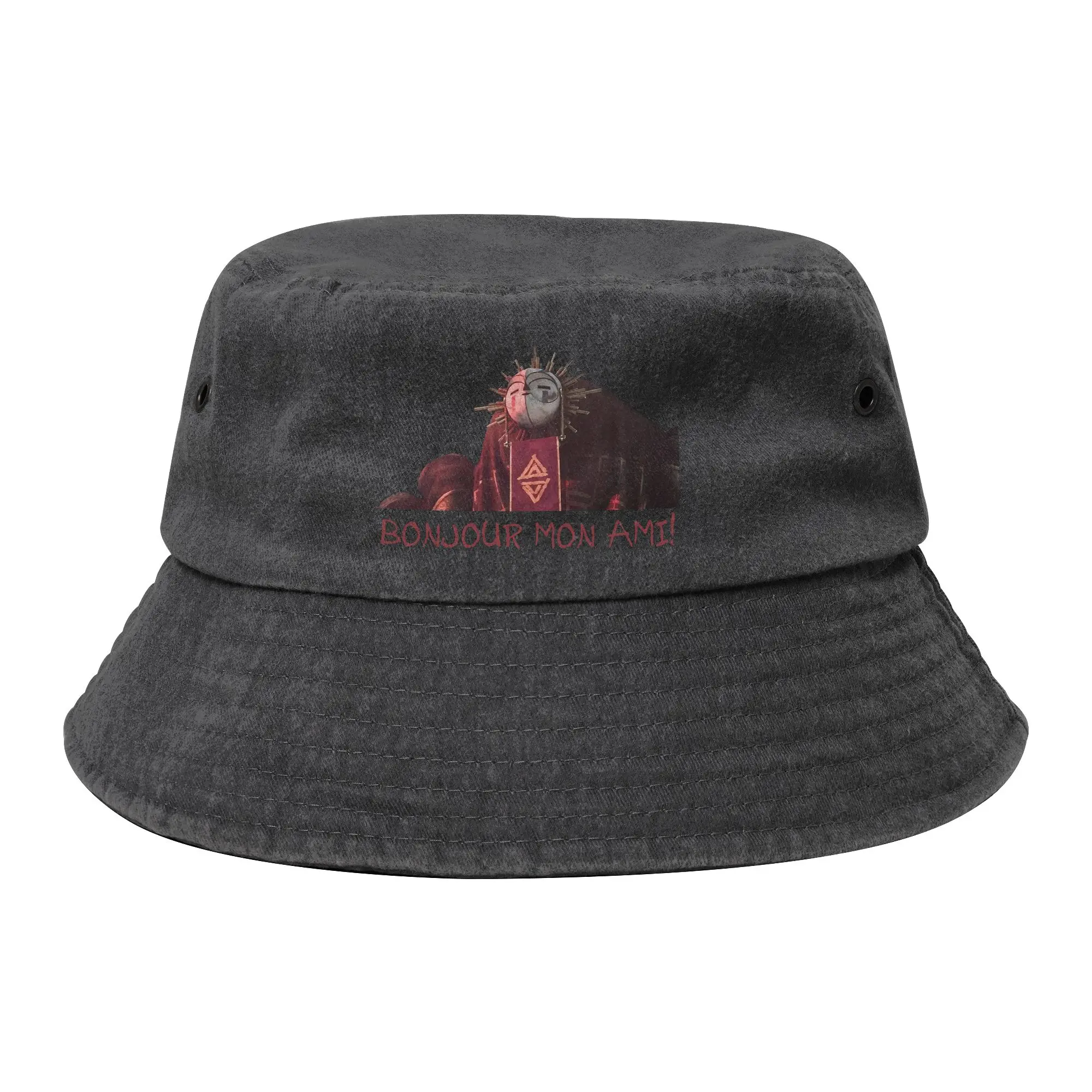 Esquie Mon Ami Gamer 90s Bucket Hats for Unisex Summer Clair Obscur Expedition 33 Distressed Denim Washed Field Hat Fishing Hat