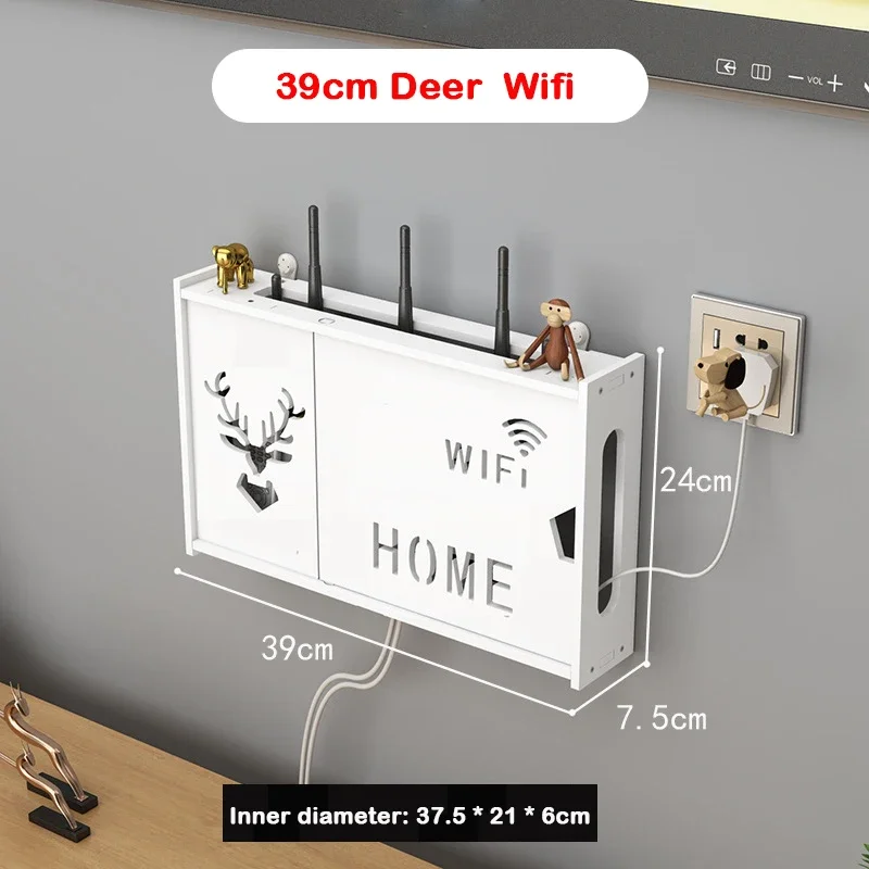 Wireless Wifi Router Storage Box Living Room Socket Wifi Decoration Wall-mounted TV Set-top Box Rack Cable Power Organizer