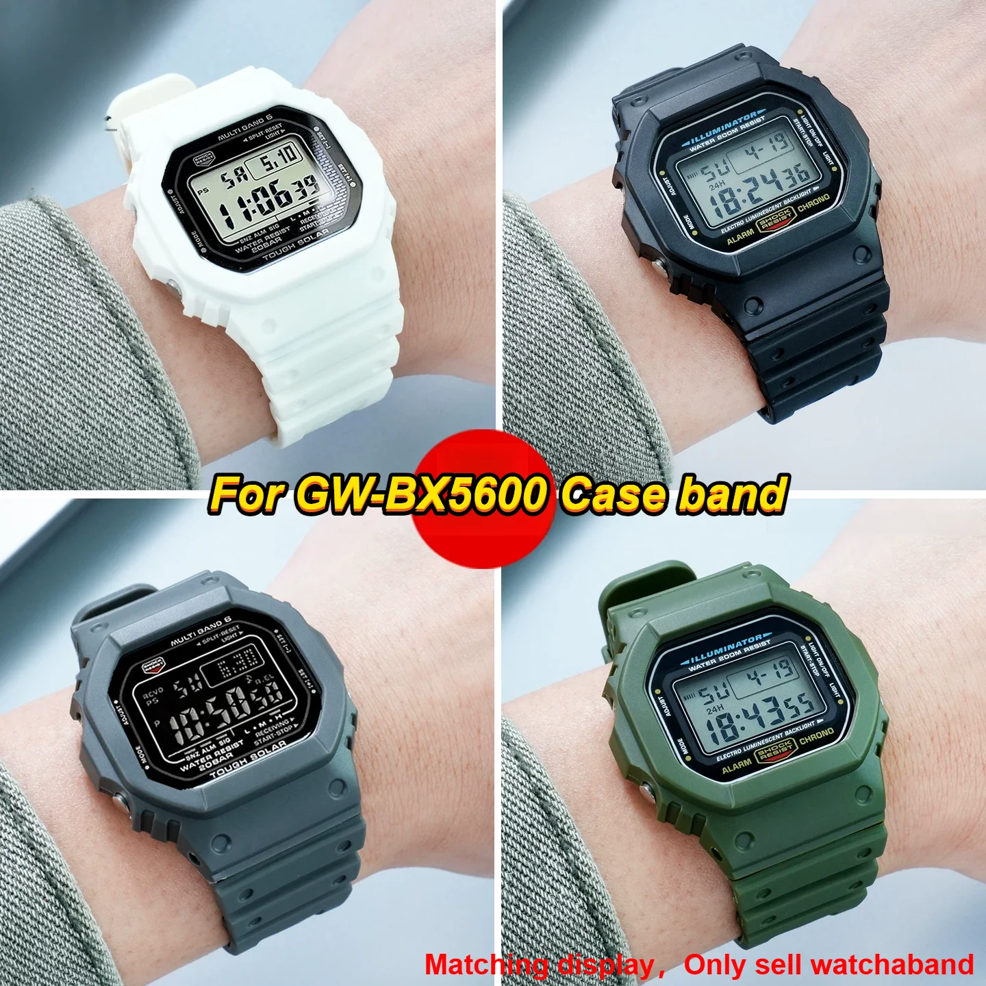 Neu für Casio G-SHOCK 3578 GW BX5600: Harz-Lünette, Armbandteile, Gehäuse, Silikon-Ersatz-Mod-Kit für Herrenuhr GW-BX5600 MIP, Uhrenzubehör