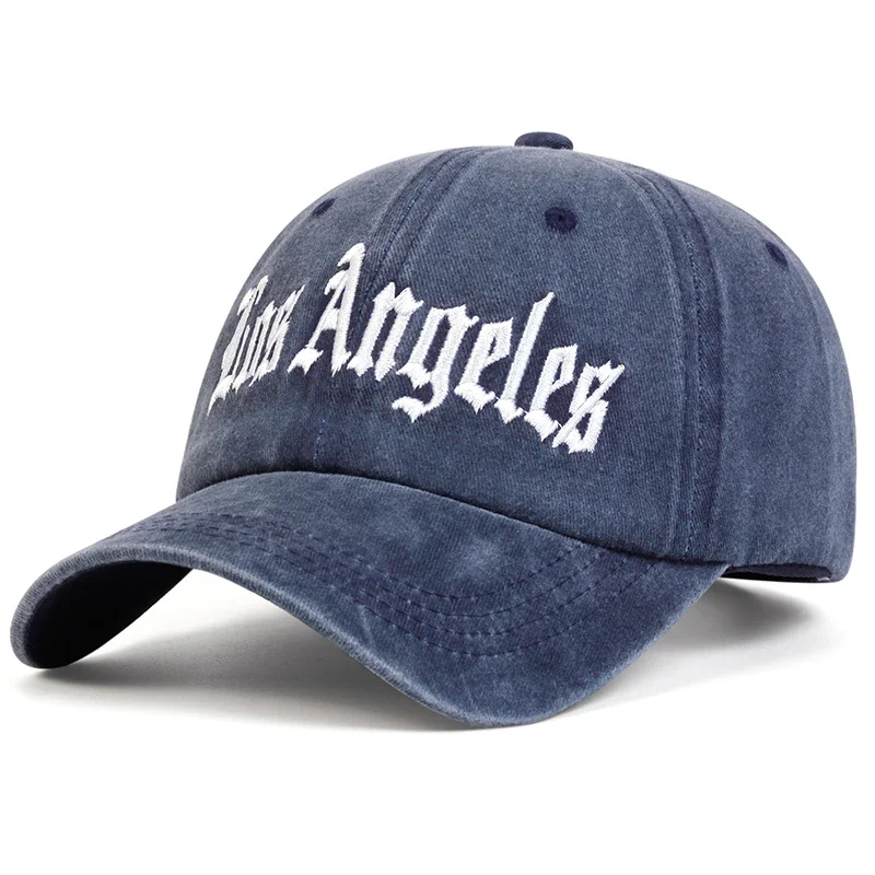 للجنسين لوس أنجلوس شخصية التطريز غسل قبعات البيسبول ربيع الخريف في الهواء الطلق قابل للتعديل قبعات عادية واقية من الشمس قبعة قبعة