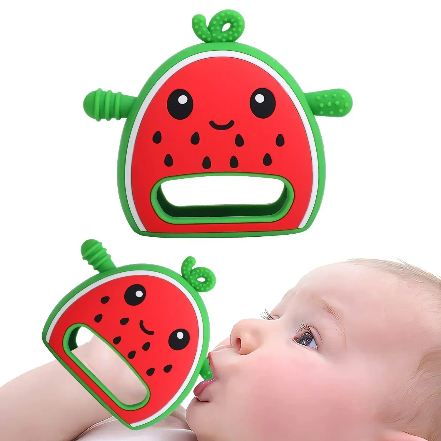 Baby Anti Eating Hand Fruit Silicone Gloves Dental Glue Baby Tooth Grinding Stick Cartoon Comfort Bite Glue Toy Baby Accessories