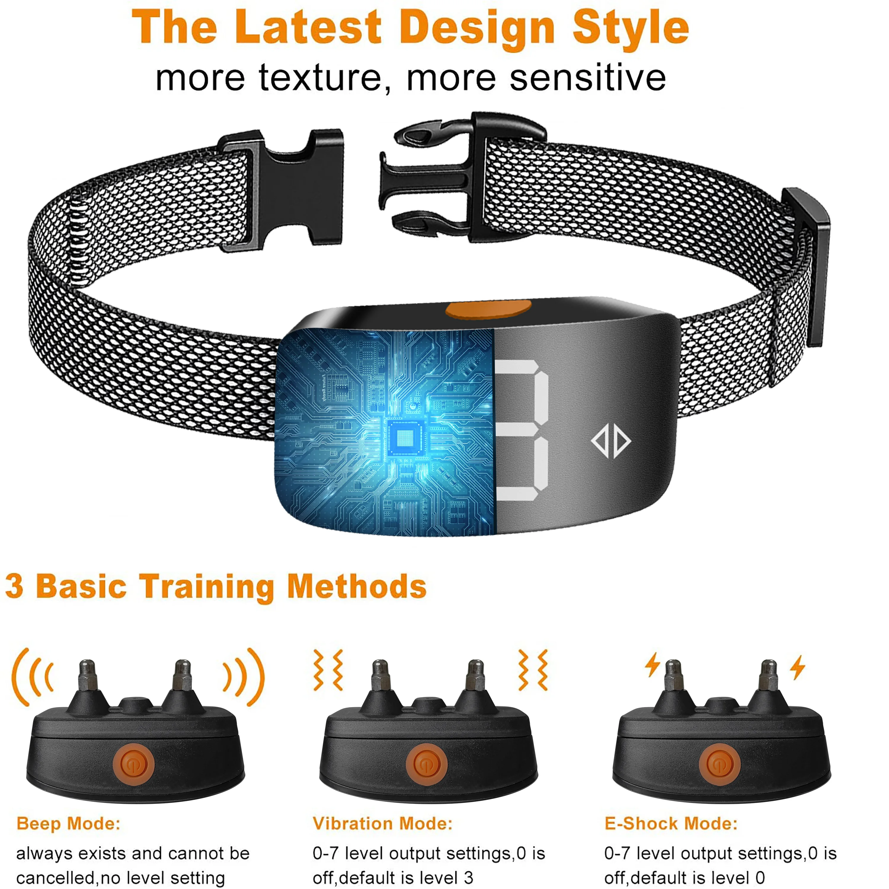 Dog Bark Collar for Large Medium Small Dogs,Smart Bark Collar,Rechargeable Anti Barking Training Collar with 8 Adjustable Sensit