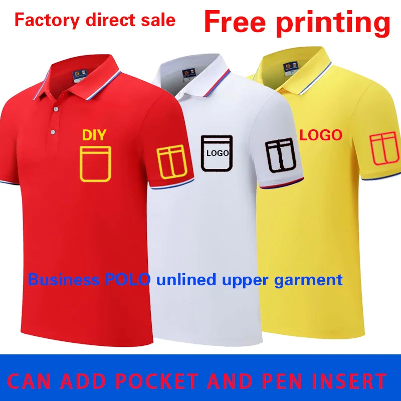 Polo Shirt Customized Workwear Corporate Embroidery Printing LOGO Advertising Culture Shirt t-Shirt Short-Sleeve clothes