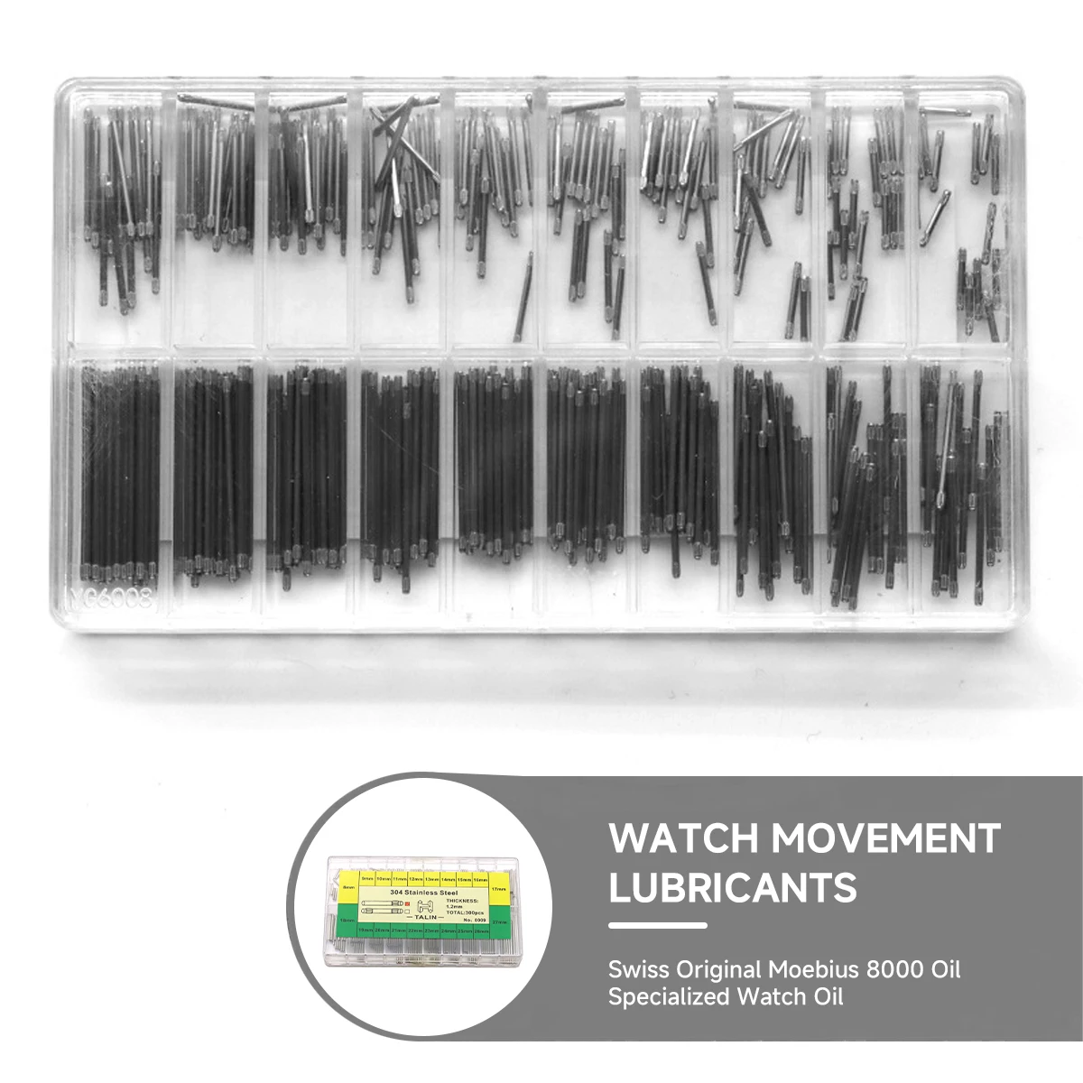 300 قطعة 1.0/1.2 مللي متر الفولاذ المقاوم للصدأ حزام (استيك) ساعة حزام سوار أنبوب الاحتكاك بار ربط دبابيس استبدال أجزاء ساعة إصلاح الإكسسوارات