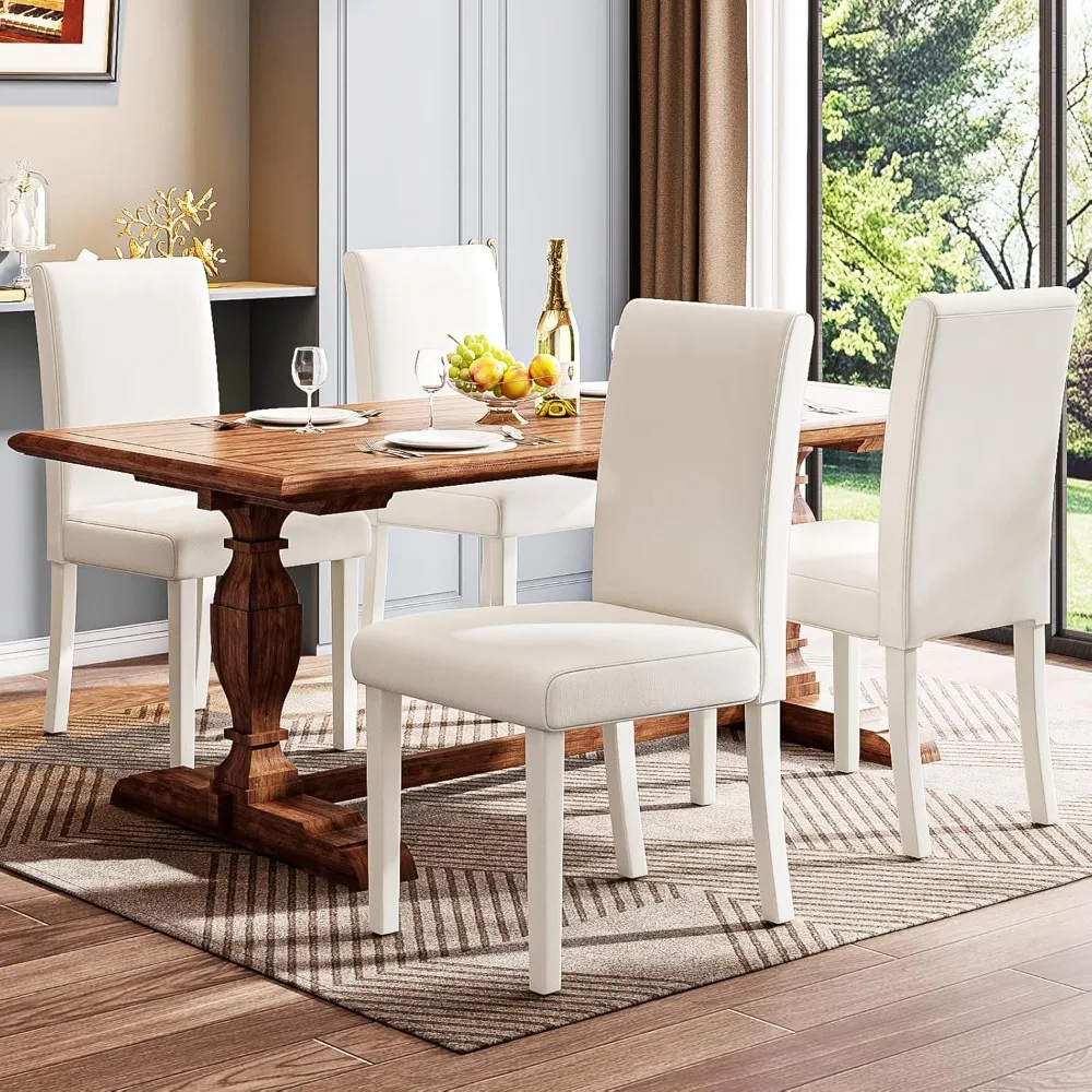 Tufted Stylish Side Chairs, Diner Chairs with Solid Wood Legs for Kitchen, Luxury