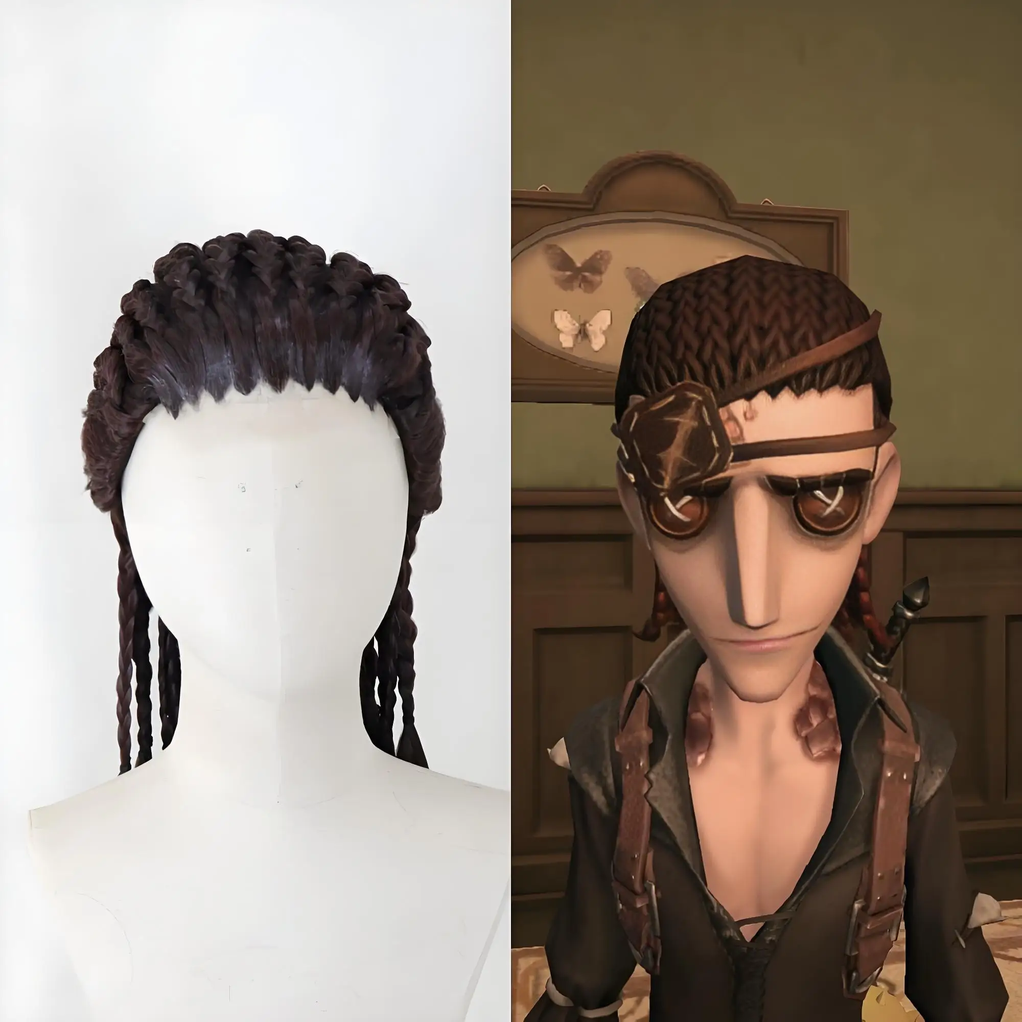 Identity V Cosplay Wig – Crane Survivor / Professor / Luca Balsa Custom Wig with Original-Style Eye Mask 5