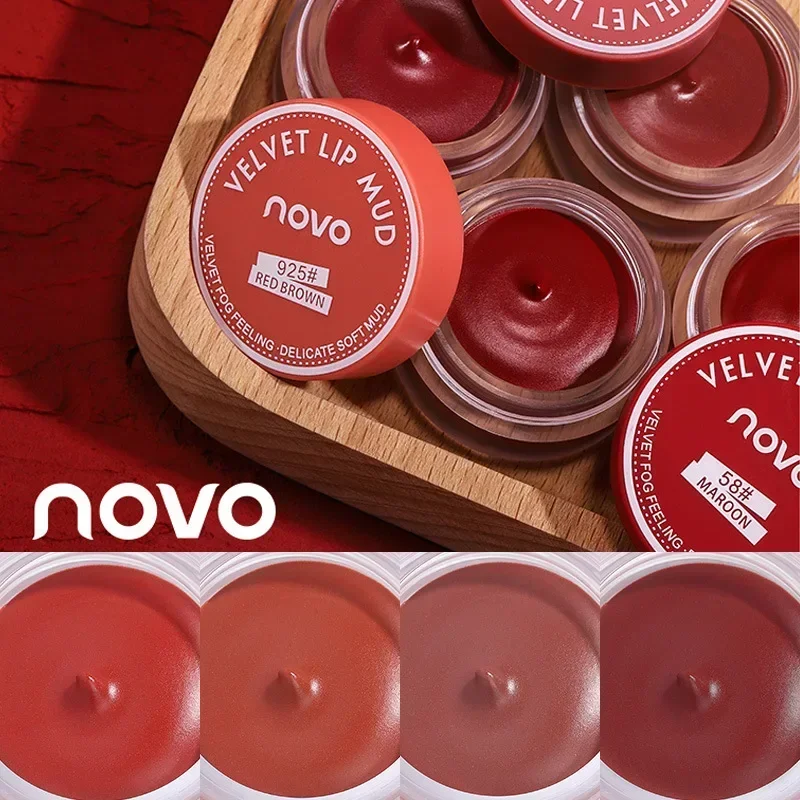 

NOVO Mousse Matte Lip Mud Velvet Lipstick Moisturizing Long-Lasting Lip Balm Lip-Glaze Waterproof Lip Beauty Makeup Cosmetics