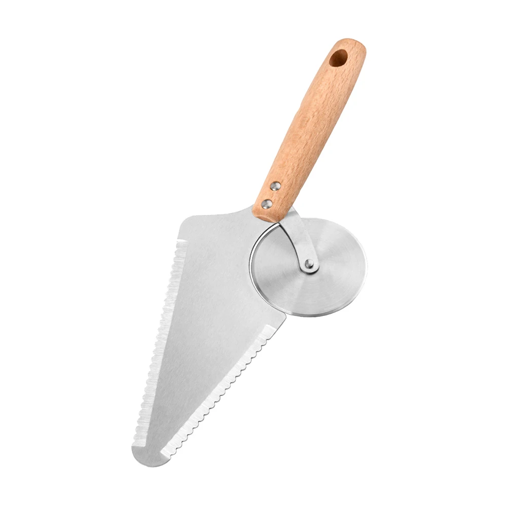 

1 pc Pizza Stainless Steel Wood Blade Kitchen Tool Multipurpose Shovel Cake Spatula Pizza Steak Shovel