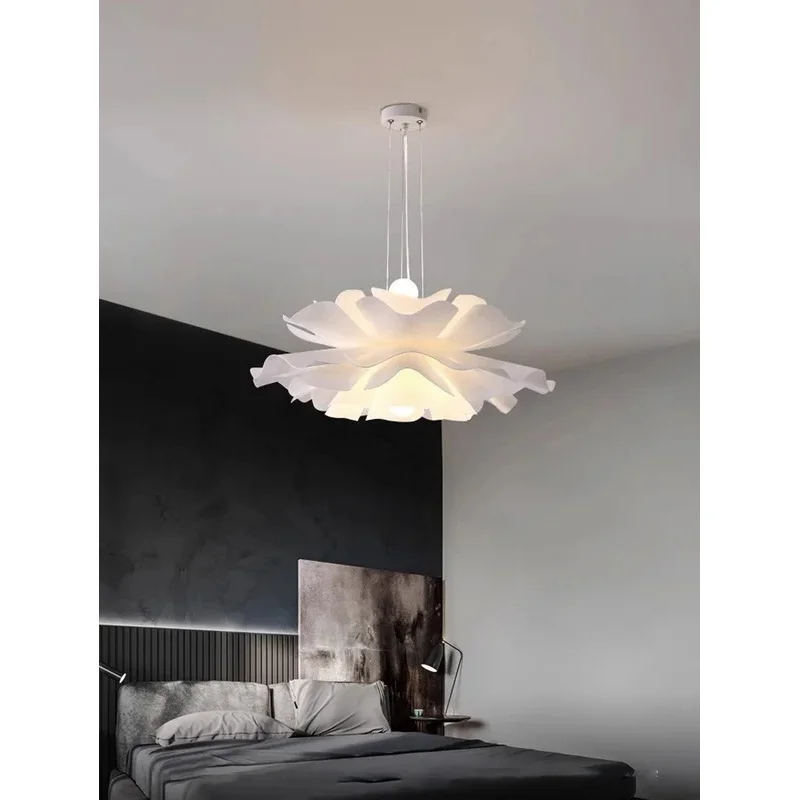 Modern Minimalist White Acrylic Flower Hanging pendant lamp,Lustre Dining Room,Bedroom,Decoration Home ceiling light fixture