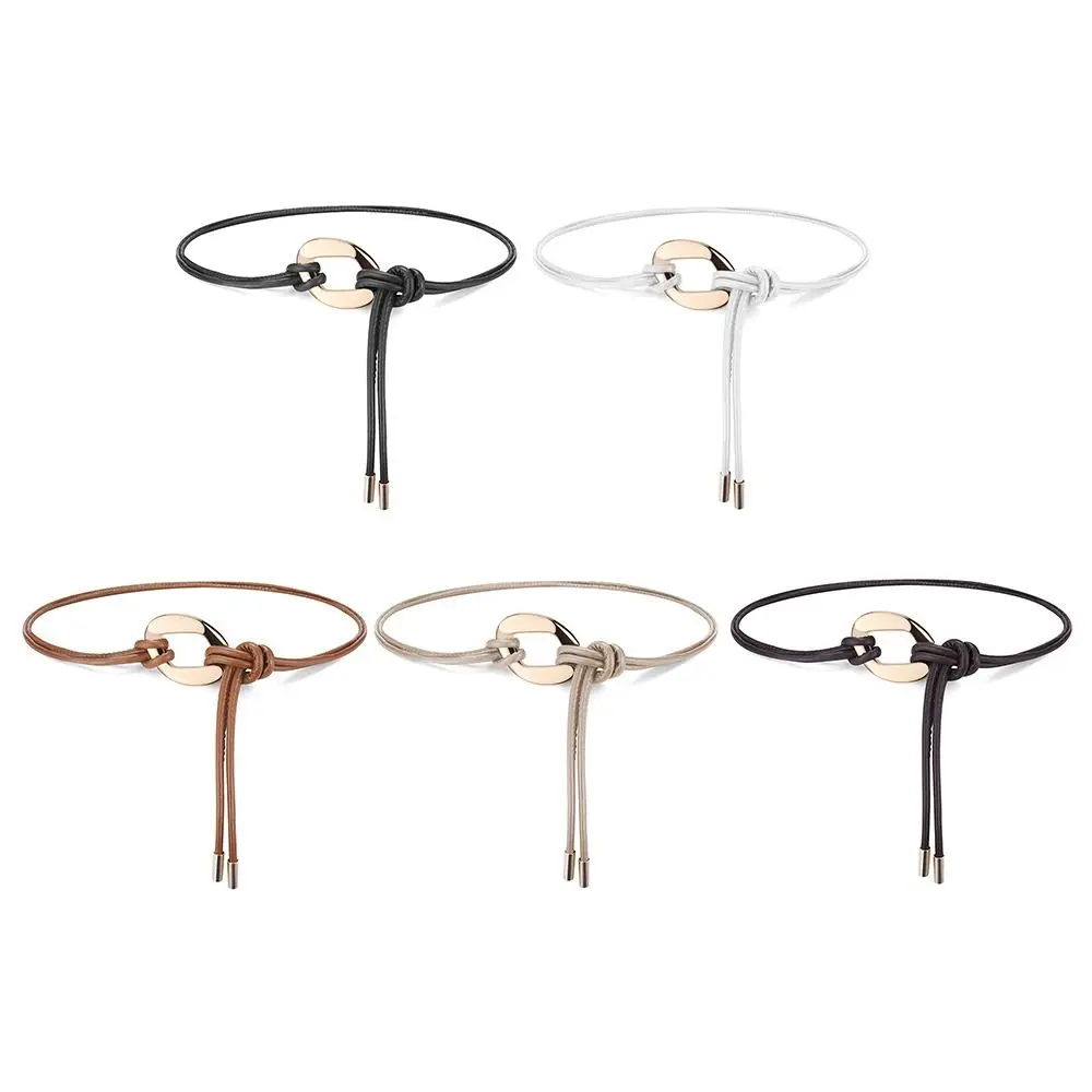 패션 PU 가죽 슬림 허리 로프 메탈 버클 DIY 얇은 허리띠 장식 스트랩 스커트 드레스 탑 의류용