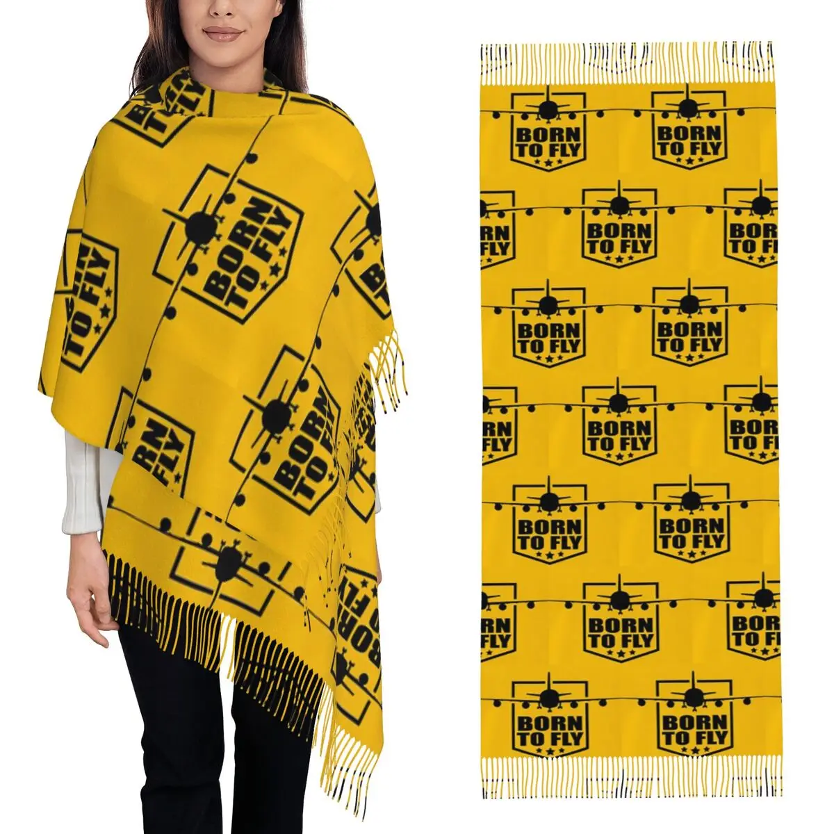 

Контроллер воздушного движения, шарф-истребитель воздуха, шарфы с кисточками для женщин, мягкие теплые шали и накидки, длинная осенне-зимняя шаль