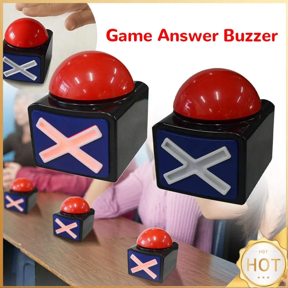 

Red Buzzer Alarm Button Box with Sound and Light Alarm Sound Play Button Contest Answer Button for Contest/Game Show/ Party
