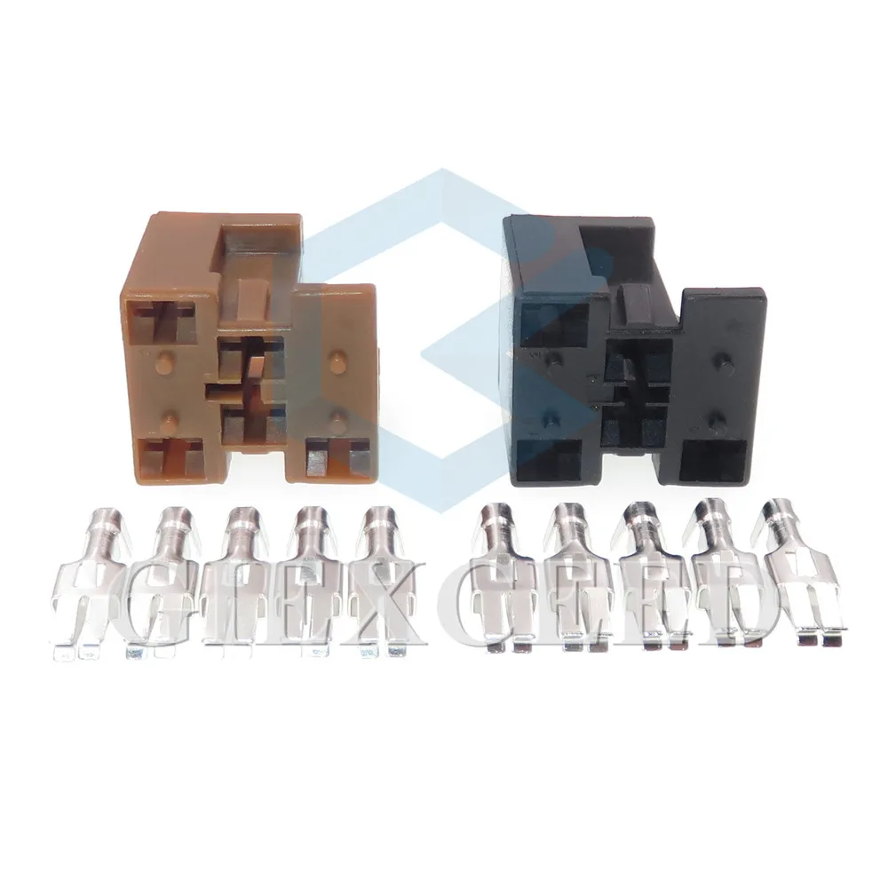 

2 комплекта, 5-контактный 357 941 599 автомобильный разъем, автоматическая электрическая проводка, мощная розетка серии 6,3, автомобильный разъем переменного тока в сборе, незапечатанная вилка