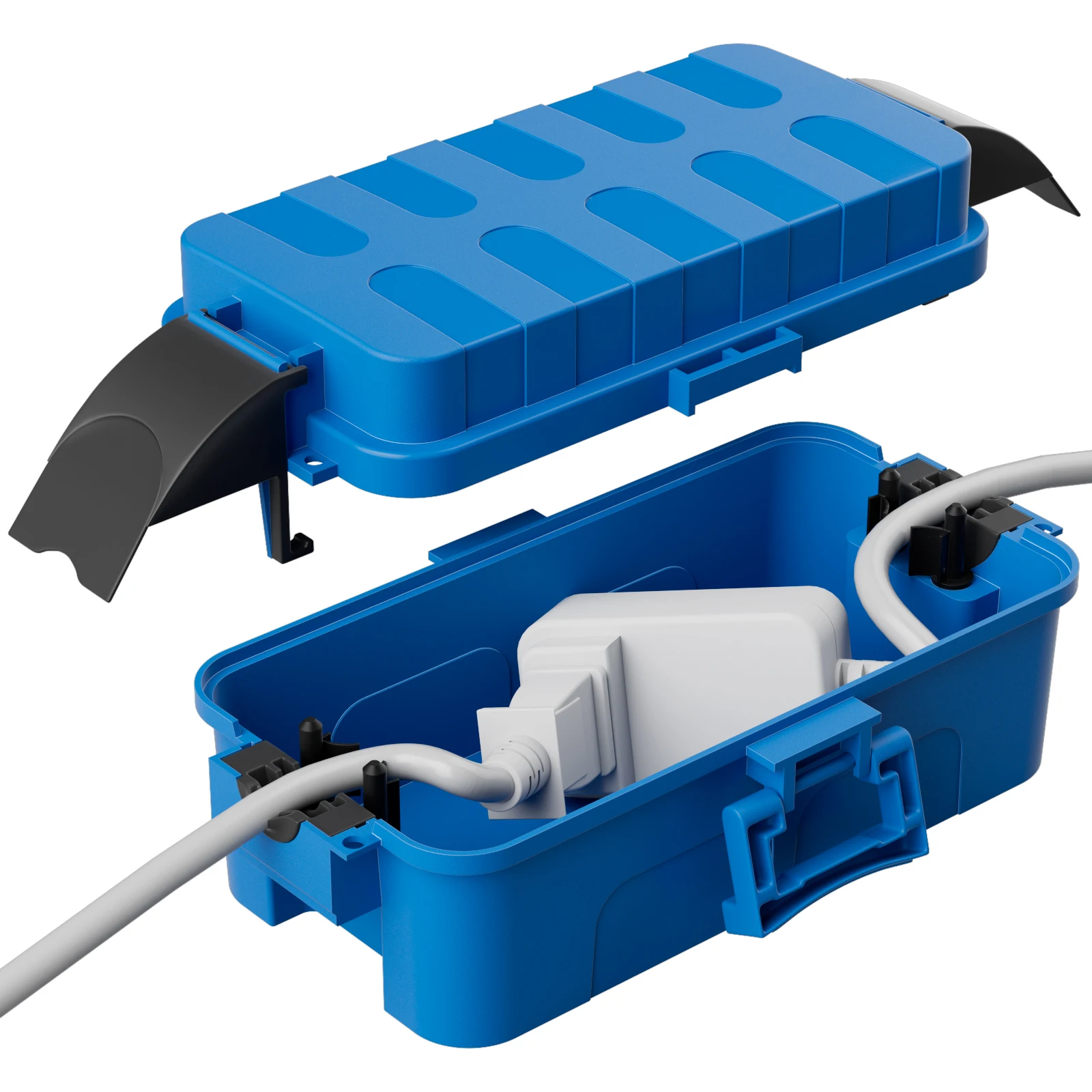 

Waterproof Protective Boxes with Removable Shield Cover for Plugs/Lights/Christmas Decorations Outdoor IP55 Waterproof Cable Box