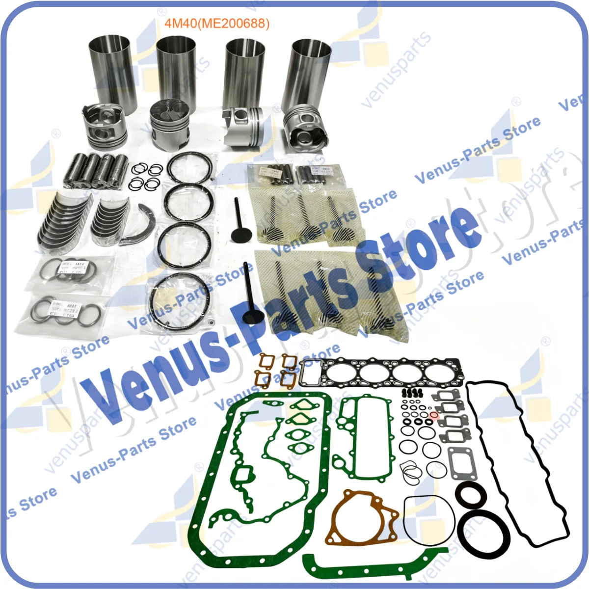 4M40 Overhaul Rebuild Kit For Mitsubishi ME200688 95*2.3DK+2+4mm Cylinder Liner Piston Ring Engine Full Gasket Kit Set Parts