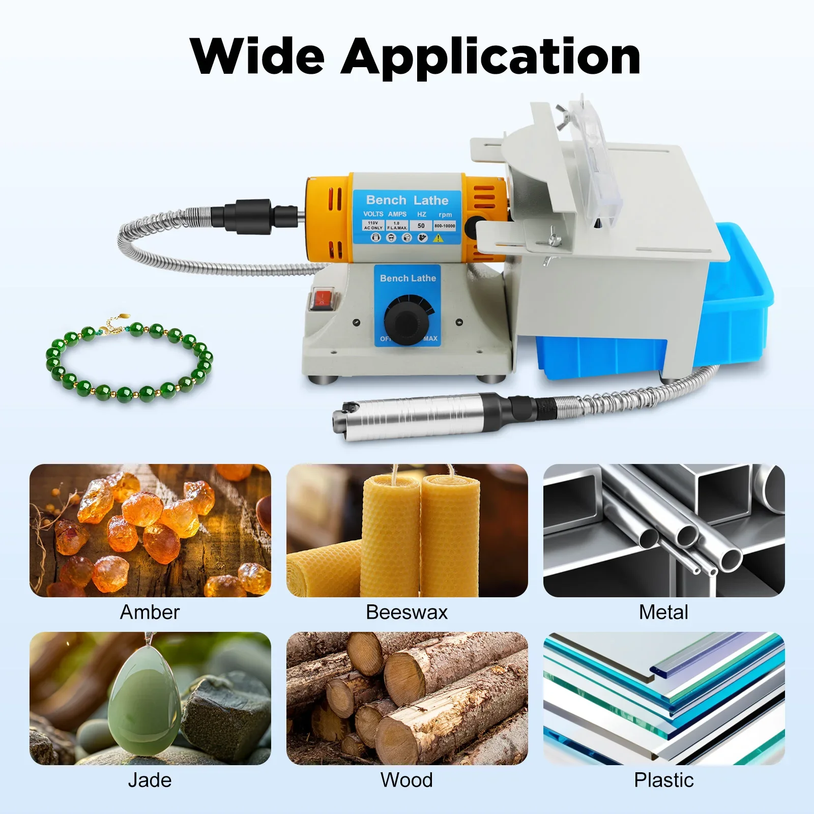 

110mm Multifunctional Electric Grinding Machine, 320W Table Saw with Table Saw 110V for Amber,Beeswax,Metal,Wood